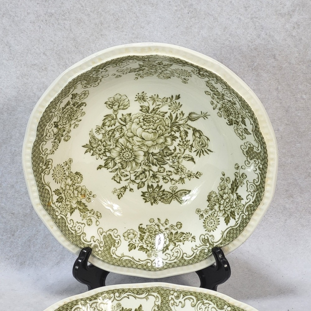 Kensington Balmoral 1801 Staffordshire Ironstone England Set 2 Bowls 6.5"